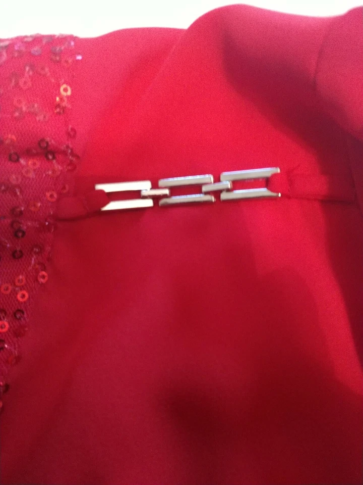 Womens Blouse Large Red Sparkle Valarie Stevens - Image 2 of 4