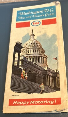 Esso Washington DC road Map 1971 visitor guide