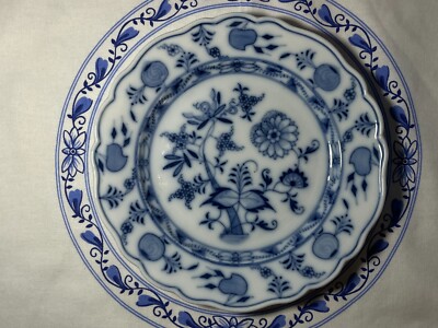 Ernst Teichert Porzellan Zwiebelmuster Kuchenteller Dm. 19,5 cm, fast 140 Jahre