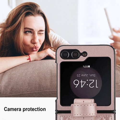 Funda resistente de cuero PU de lujo con correa para muñeca para Samsung Galaxy Z abatible 6/5/4/3 - Imagen 62 de 73