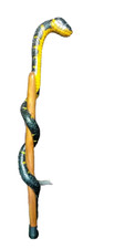 Wooden walking stick hand carved cobra snake handmade walking cane animal