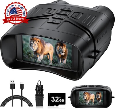 Gafas Visión Nocturna 4K con Infrarrojo, Antivibración y Batería Recargable