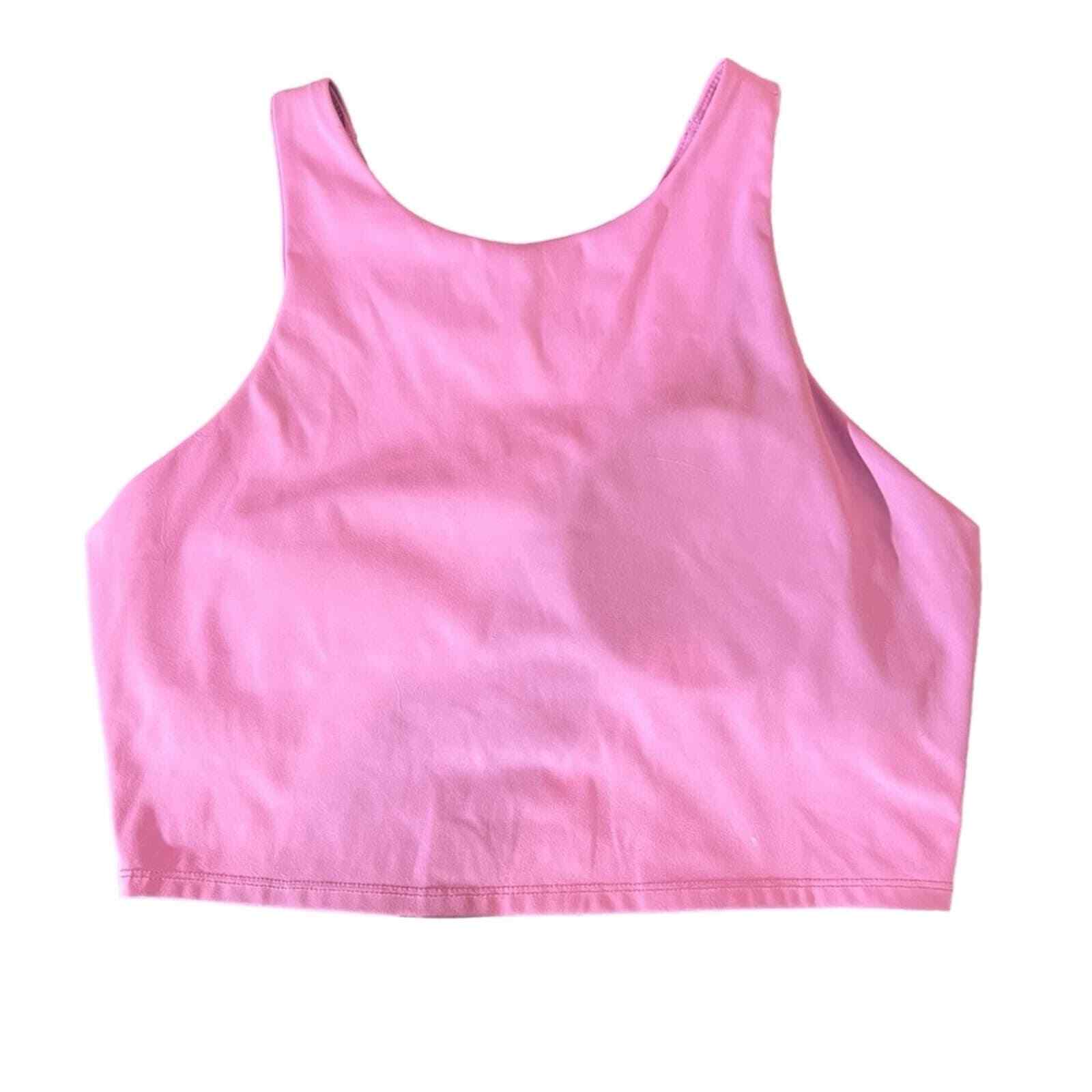 ALTRA Women's Pink Padded Activewear Crop Top with Built in Bra Size Large