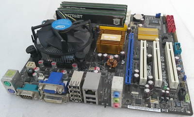 Asus P5QL-VM D0 Rev 1.02G MB W/ Intel SLGYY CPU, Heatsink, Fan & 8GB DDR2