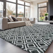 Non-Slip Large Plush Shag Rug – Soft Carpet for Living Room & Bedroom