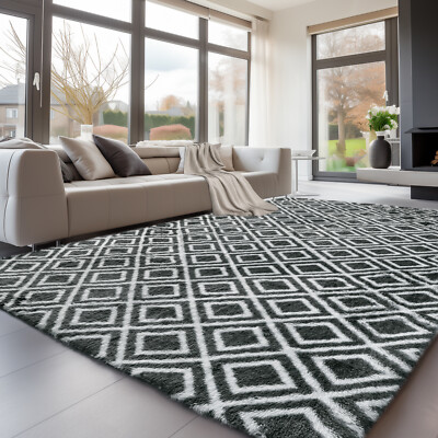 Non-Slip Large Plush Shag Rug   Soft Carpet for Living Room & Bedroom