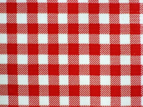 TOVAGLIE DA PRANZO PATIO IN VINILE ROSSO GINGHAM TAGLIE 48x48-108 - Foto 2 di 3