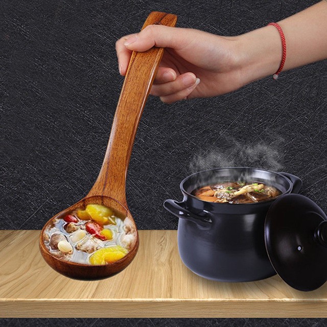 Kitchen Wooden Spoon Cooking Utensil Tool Soup Teaspoon Catering Tool HS3 eBay