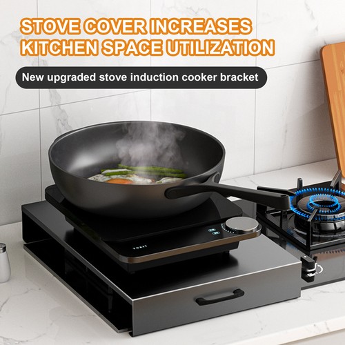 Stainless Steel Gas Stove Top Covers, Large Gas Stove Guard Cover Black