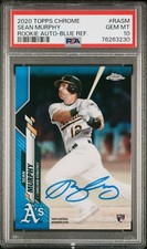 2020 Topps Chrome #RASM Sean Murphy Blue Refractor Rookie Auto #D /150 RC PSA 10