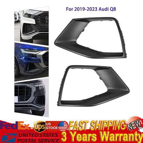 Fog Light Cover Frame Trim For 2019-2023 Audi Q8, Right+Left Side Fog Light Trim