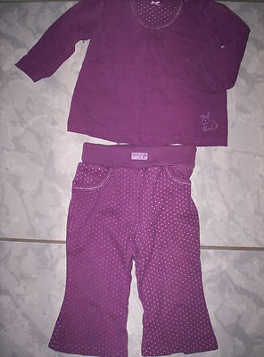 Zuckersüßes ''Sanetta'' Hängerchen m. Hose, lila-gepunktet Gr. 68/74