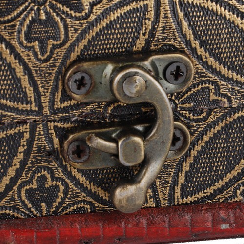 Pequeño cofre del tesoro decorativo de madera con cerradura estuche de regalo vintage - Imagen 2 de 15