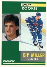 #306 Kip Miller Rookie Quebec Nordiques 1991-92 Pinnacle Hockey Card OU