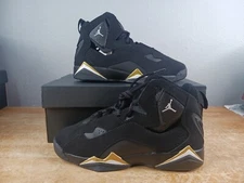 Big Kid's Jordan True Flight Black/White-Metallic Gold Size 6y (343795 017)