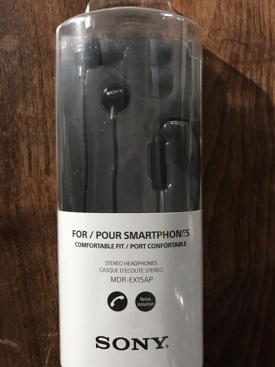 Sony MDR-EX15AP Smartphone Earbuds with Microphone, Black | eBay