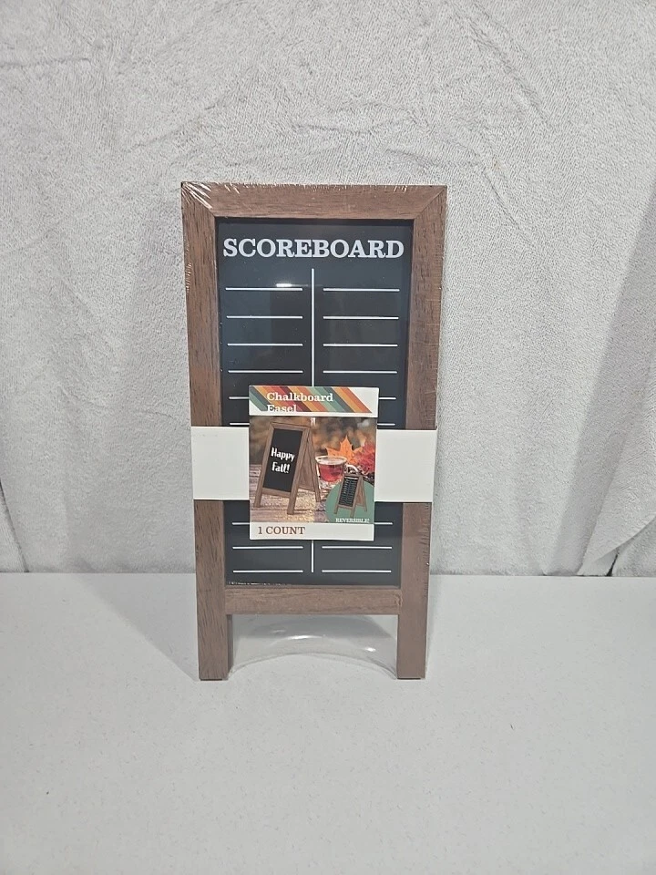 Blank Chalkboard Easel Scoreboard Game Day Wood Tabletop 13.5 x 6.5 Reversible - Image 2 of 4
