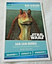 SAINSBURYS HEROES - TRADING CARD - No 110 JAR JAR BINKS