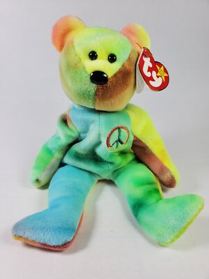 Peace Bear Ty Beanie Babies Original 1996 Style 4053 Tag