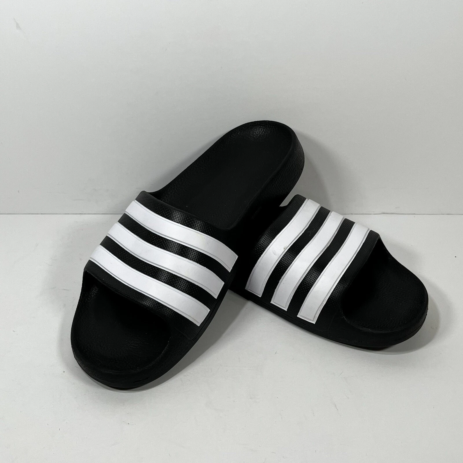 Adidas Adilette Aqua Slides Youth 4 K Nero Bianco Post Nuoto Cloudfoam Ragazzo Ragazza