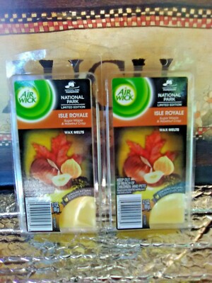Air Wick Wax Melts SUGAR MAPLE HAZELNUT CRISP ISLE ROYALE 2 packs 8 in each 