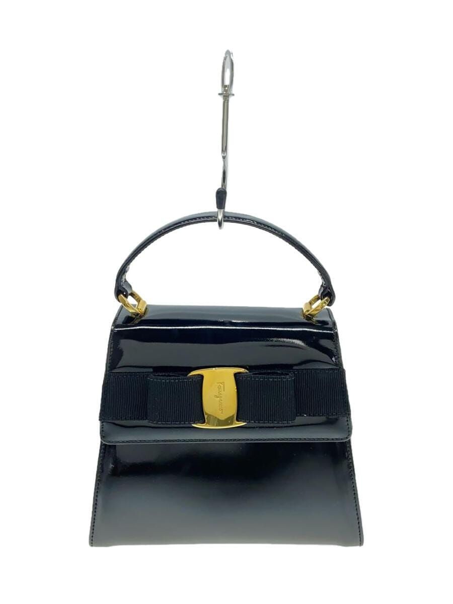 バッグ Vintage Ferragamo Vara hardware handbag Salvatore Ferragamo Black Vara Enamel Handbag AT-21 5677 | eBay