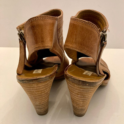 Paul Green Cayanne Leather Peep Toe Sandal Bootie Cuoio 5½ UK ~ 8 US Austria - Picture 6 of 14