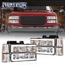 Fit For 94-98 Chevy C10 Ck 1500 Tahoe Suburban Tube Headlights Bumper Corner