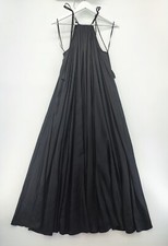 J. Crew Polyester Black Lined V Neck Tie-Shoulder Maxi Dress Size S