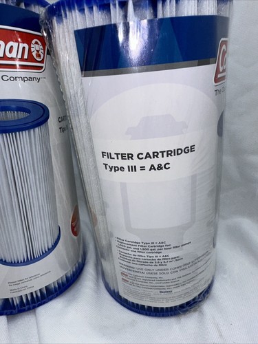 2 FILTERS Coleman Type A/C Type III Pool Cartridge Replacement 1000 - 1500 GPH - Picture 2 of 3