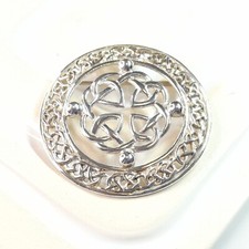 Sterling Silver Celtic Knot Brooch Scottish Jewellery 1997 Edinburgh Hallmark 