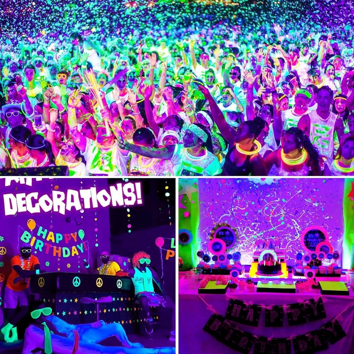 2-Pack 100W UV LED Black Light Bars For Party, DJ, Club, Halloween - Dimmable