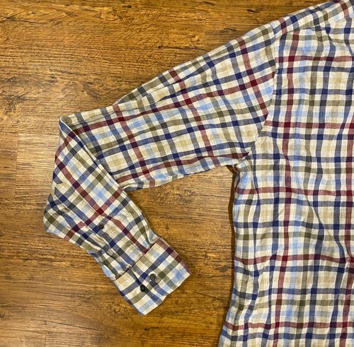 Peter Millar Gray Multicolor Sutton Cotton Sport Button Down Shirt Men's Size L - Picture 5 of 11