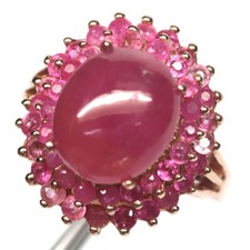 Gemstone 10 x 12 mm. Pink Ruby Jewelry Ring 925 Silver Rose Gold Size 7