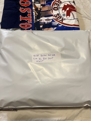 VINTAGE Boston Red Sox Shirt Men XL Blue 2000’s Skyline Logo Dynasty MLB NWOT - Picture 7 of 7