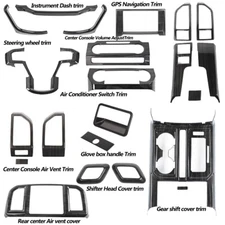 22x Center Console Dash Full Decor Cover Trim Kit For Ford F150 15-20 Black Wood