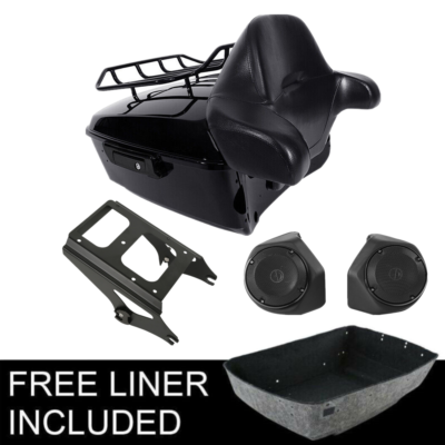 TCMT Black Chopped Pack Trunk Mount Rack – Fits Harley Tour Pak Street Glide 2009-2013
