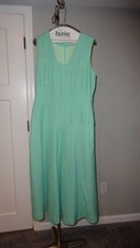 J.Peterman Ladies 8 Light Green Sleeveless Midi/Tea Length Sheath Dress w/ Flare