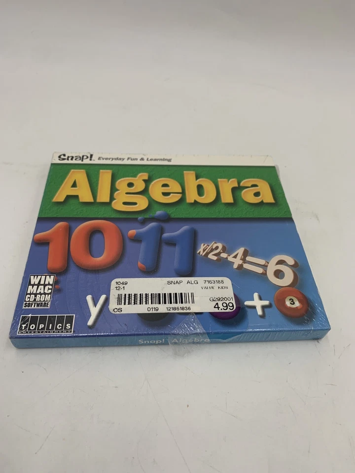 SEALED Snap Algebra Ages 11-15 Dual Platform Mac PC CD ROM Mathamatics 2003 #O - Image 4 of 4