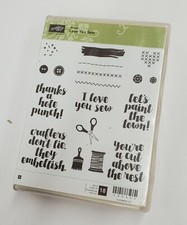 Stampin UP LOVE YOU SEW Set of 18 wood mount Brand New
