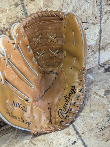 Rawlings Ricky Henderson RBG135 Youth Model Mitt Baseball Glove Vintage LHT - Picture 8 of 8