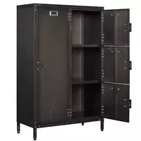 Deals on Vintage 55.1-in Metal Storage Cabinet Locker w/4 Doors