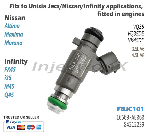 Benzin EinspritzdüSe FBJC101 16600-AE060 FüR Nissan Infinito 3.5L V6, 4.5L V8-image