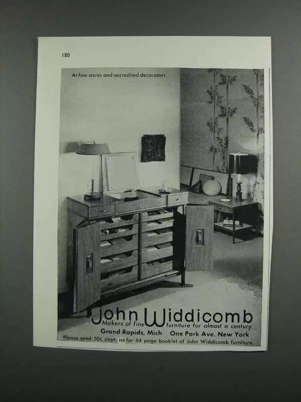 1958 John Widdicomb Furniture Ad Makers of Fine Furniture eBay