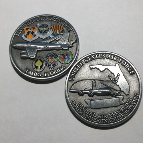 USAF CHALLENGE COIN US AIR FORCE MacDill AFB Tampa Global Air Refueling CIC Supp - Picture 1 of 12