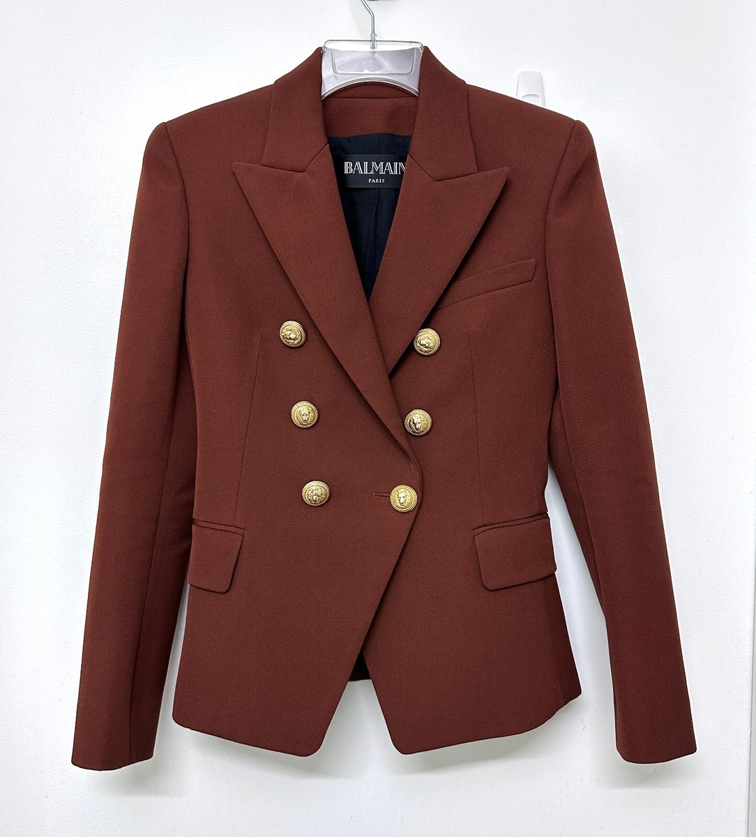 VIP【関税送料無料】希少 BALMAIN WOOL DOUBLE-BREASTED JACKET Balmain - Balmain Double-Breasted Black And Gold Fresh Wool