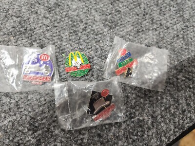 Vintage - McDonald's Lapel Pins - LOT OF 4 - Monopoly - Building - Block M