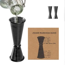 Premium Japanese Jigger 8 Precise Measurement Markings, Heavy Duty 304 Stainless