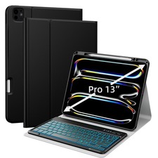 JUQITECH iPad Pro 13 Inch Case with Keyboard M4 2024, iPad Pro 13 Keyboard Case,