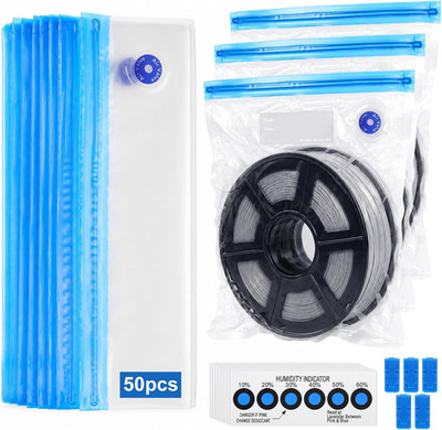 80 Pcs 3D Filament Storage Bags Kit, 50 Pcs 3D Printer Filaments Vacuum Storage